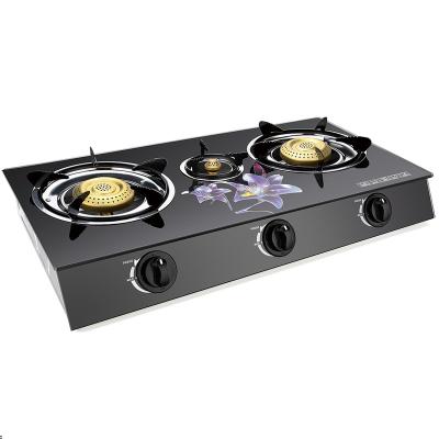 China Hotel China Manufacturer Desktop Household Kitchen Cook Stainless Steel Glass Gas Stove for sale