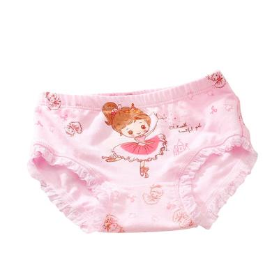 China Breathable Cute Children Underwear Print Cartoon Girl Cotton Panties Mid Waist Soft Kids Panties for sale