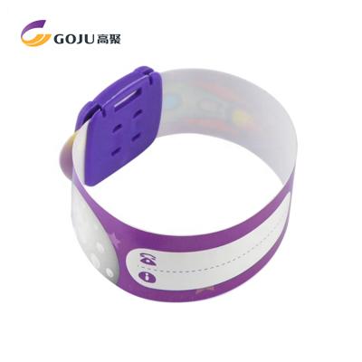 China China Plastic Material Waterproof Wristband Write On ID Band Wristbands With Reusable Clasp For Kids for sale