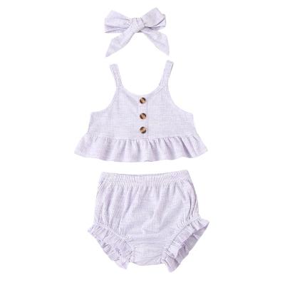 China Eco-friendly Wholesale Custom Sling Top Shorts Baby Fashion Clothes Girl Summer Set OEM for sale