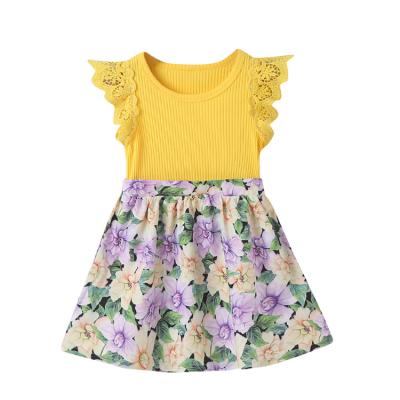 China Fashion New Breathable Fashionable Cheap Price Floral Baby Summer Clothes Pretty Dress for sale