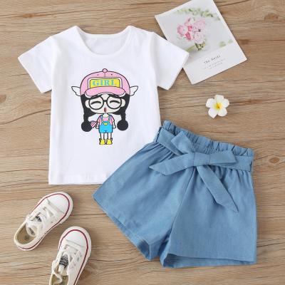 China 2021 eco-friendly wholesale custom sellers boutique baby clothes toddler girls child clothing set for 2 to 6 years old for sale