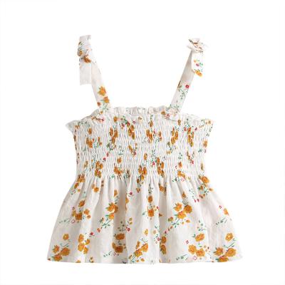 China Breathable Cheap Price Kids Clothes Boots Floral 2021 Girl Summer Tops Fashionable for sale