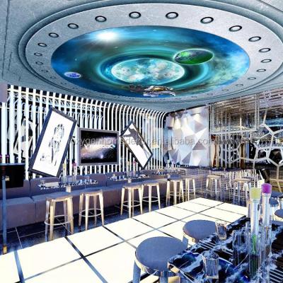 China Galaxy artistic decorative sky film ceilings fabric cloud starry outspace stars uv print modern interior designs for hotel 3d stretch ceiling for sale