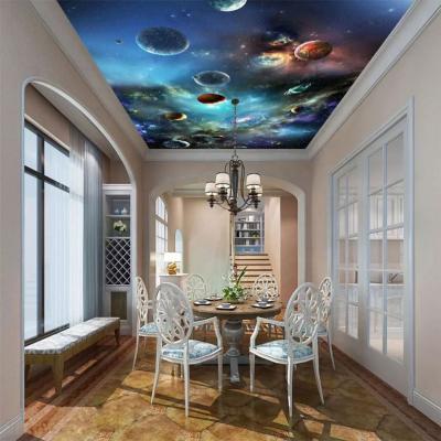 China Ceilings Space Design PVC Stretch Ceiling Film UV Printed 4MX6M Home Decor Fabric Artistic High Resolution Effect Illumination for sale