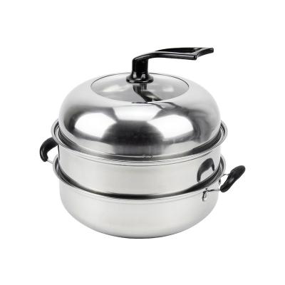 China Sustainable Home Multi Cooking Pot Kitchen Utensils 28cm Stainless Steel Food Steamer for sale