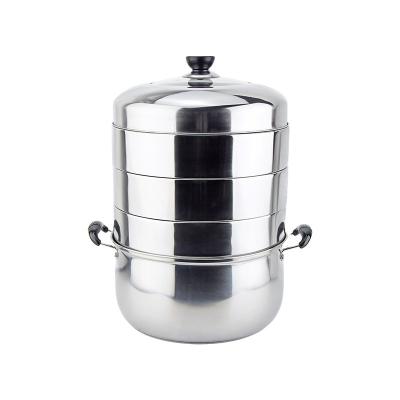 China Energy Saving 26cm 28cm Multi Layer Metal Stainless Steel Induction Sustainable 30cm Steamer Cooking Pot for sale