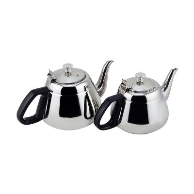 China New Design 1.2L 1.5L Sustainable Silver Stainless Steel Teapot With Plastic Handle for sale