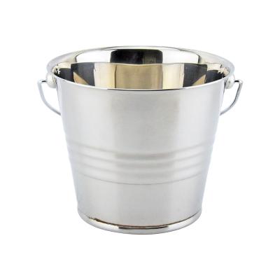 China Sustainable Bar Party Ice Storage Stainless Steel Metal Bucket With Handle for sale