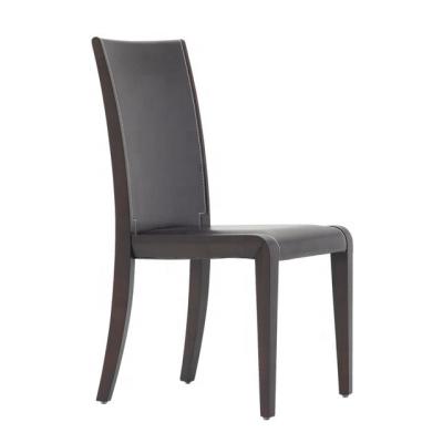 China Black Leather Dining Chair Combination Modern Elegant Design High Grade Luxury Wooden Dining Chair Hotel Restaurant Furniture for sale