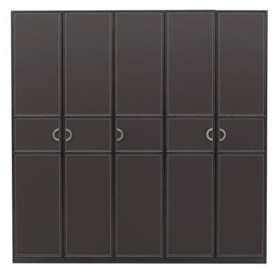 China Black Simple Modern Luxurious Combination Design High Grade Wooden Five Door Wardrobe Bedroom Furniture Elegant Large for sale