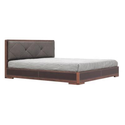 China Modern Simple Leather Luxury Decoration Double Bed Hotel Room Bedroom Elegant Wood Furniture King Bed Set Combination Design for sale