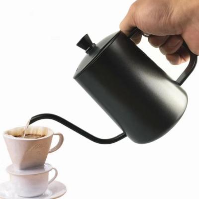 China Amazon Top Selling Long Lasting Black Stainless Steel Narrow Coffee Spill Coffee Maker Kettle Pot Boiled Water for sale