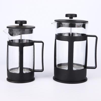 China WITH LID 350 600ml Portable Travel Press Coffee Maker Hot Selling French Glass French Press for sale