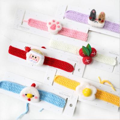 China Cute Christmas Knitting Christmas Ornaments Knitting Christmas Pet Viable Pet Dog Cat Cherry Wool Collar Decorations for sale