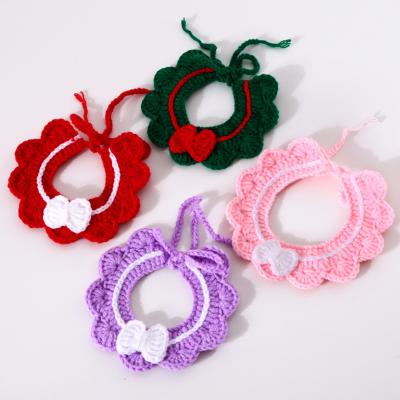 China Christmas Accessories Adjustable Dog Cat Dog Cat Cole Duck Adjustable Wool Collar Hand Knitted Collar for sale