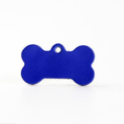 China Fashion Blue Leather Dog Pet Business Card Cat Tag Custom Laser Engraving ID Tag Pet Tag for sale