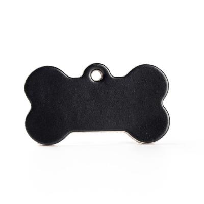 China Fashion Dog Pet Business Card Cat Tag Black Leather Custom Laser Engraving ID Tag Pet Tag for sale