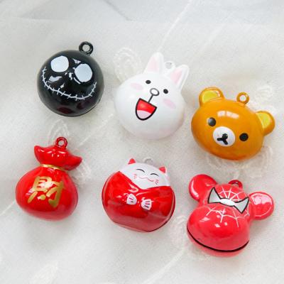 China Cute Handmade Large Bell Strawberry Cartoon Bear Pet Necklace DIY Stocked Pendant Accessories for sale