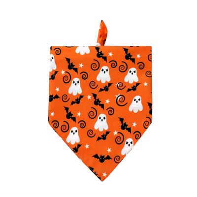 China Viable Blanket Dog Cat Neck Scarf Saliva Holiday Party Halloween Pet Pumpkin Collar Triangle Scarf Skeleton for sale