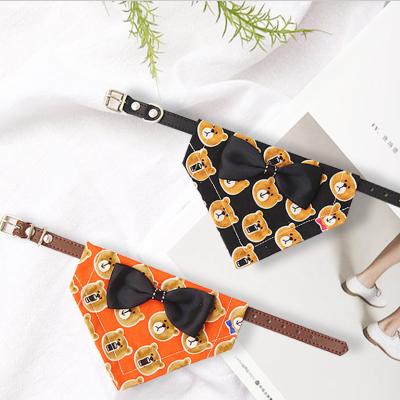 China Custom Bear Dog Pet Scarf Triangle Saliva Viable Towel Decoration Saliva Traction Collar Bear Dog Supplies for sale