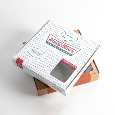 China Rectangular Sustainable Food Packaging Box Pizza Delivery Box With See Through Panel for sale