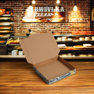 China Matt Lamination Brown Kraft Paper Pizza Box For Food Packaging Custom Shaped for sale