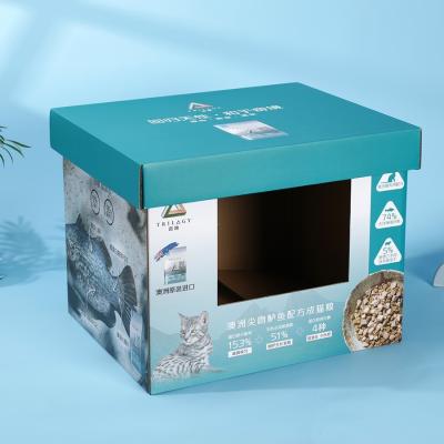 China Cardboard Product Display Boxes For Cat Food , Corrugated Board Display Cases With Lids for sale