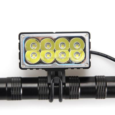 China 8x XM-L2 LED Front Head Bike Bicycle Light Cycling Rechargeable Light Headlight and Waterproof Battery Pack CREE XML T6 LED for sale