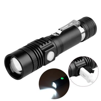 China Ultra Bright Camping LED Flashlight With XML T6 LED Lamp Beads Waterproof Multifunctional Torch Zoomable USB Charging for sale