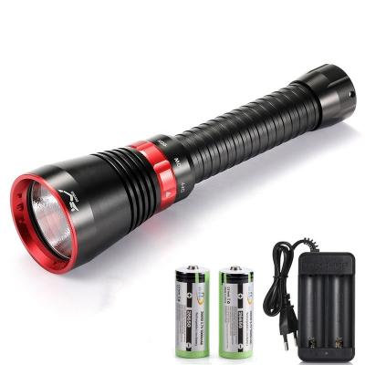 China Wholesale camping flashlight diving torch xhp70.2 led flashlight white light underwater diving flashlight with battery charger kit for sale