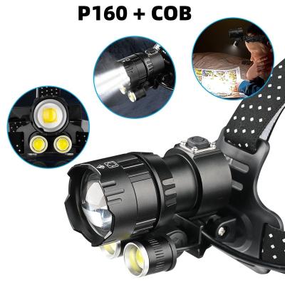 China XHP160 High Power COB Zoom Headlamp High Power LED 18650 Head Flashlights Head Flashlights USB Rechargeable Fishing Lante Lante for sale