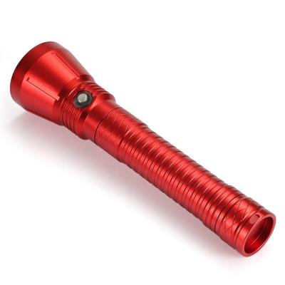 China Customized logo camping flashlight xhp70 26650 red yellow white yellow light tactical torch underwater waterproof lamp for sale