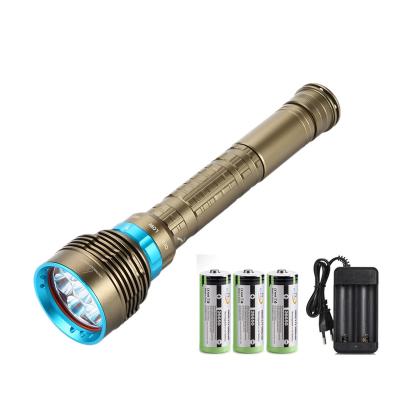 China New 7 x XM-L2 7000LM LED Flashlight 7 x XM-L2 7000LM Underwater Camping Diving Flashlight 100M Waterproof and 3 x 26650 Battery Charger Kit for sale