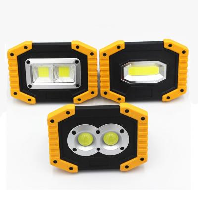 China Outdoor Portable Garden LED COB Spotlight 20W Floodlight 18650 Rechargeable Battery Working Light For Camping Hunting Flashlight 3-Mode for sale