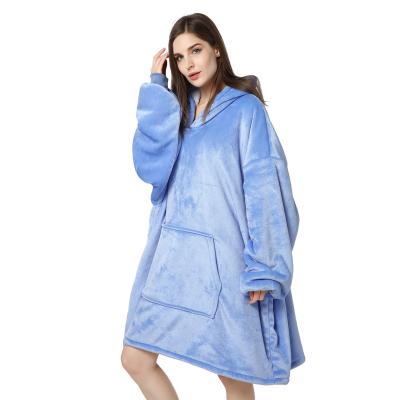 China Wholesale Flannel Hooded Pajamas Winter Home Style Comfort Sleepwear Thermal Pajamas for sale