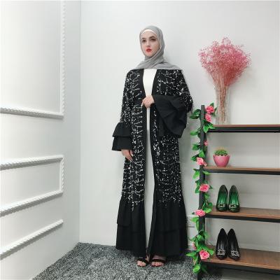 China 2021 latest designs new model in dubai abaya sequin wholesale clothing turkish abaya M L XL XXL XXXL UAE kimono for sale