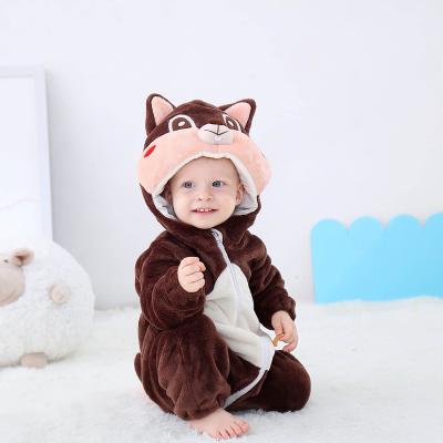 China Wholesale Longsleeve MICHLEY Hi-Q Baby Romper Flannel Overalls Baby Squirrel Kigurumi Pajamas for sale