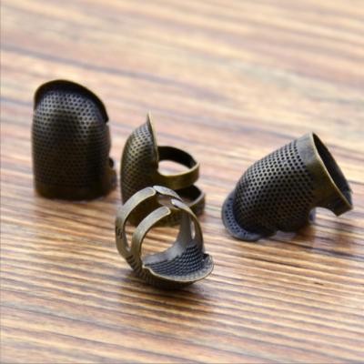 China Protect Finger Thimble DIY Metal Bronze Adjustment Handmade Sewing Thimble For Finger Protect for sale