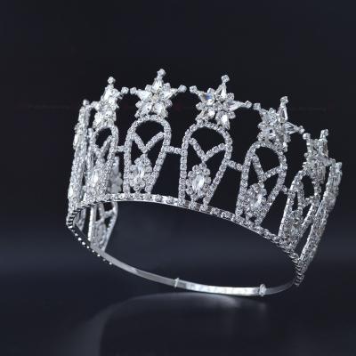 China Rhinestone Pageant Crown Miss Beauty Crowns With Adjustable Band for sale