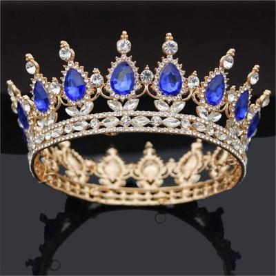 China Round Pageant Rhinestone King The Full Crown Of Tiara Pageant Crowns for sale