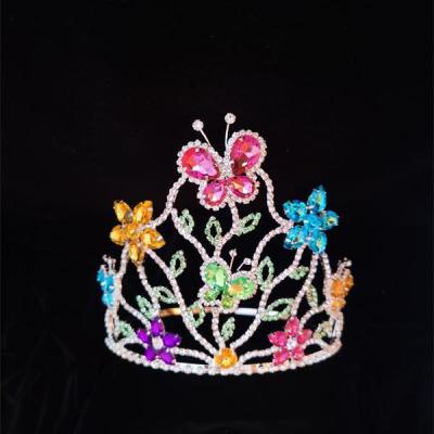 China Pageant OK CROWNS FACTORY Rhinestone Pageant Crowns Multi Color Crowns for sale