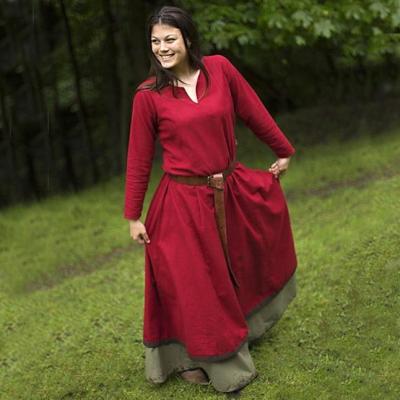 China Custom Designs Acceptable Historical Reenactment Dress Viking Dress Long Dress for sale