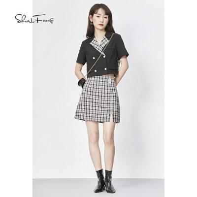 China Hot Sale Girls' School Style Breathable Pants With Plaid Pleated Mini Skirt for sale