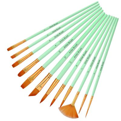 China Watercolor Xinbowen Latest 12 Pcs Paint Brushes Set For Artist Acrylic Watercolor Oil Painting Brush Set for sale