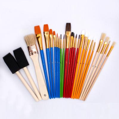 China Xinbowen Factory /Watercolor/Acrylic/Oil Painting Multiply Size 25 Pcs Set Artist Brush Set Art Painting Brush Set for sale