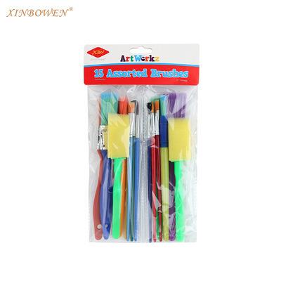 China Children Painting High Quality Candy Color 15 Pcs Kids Paint Play Brush Kids Art Watercolor Paintbrush Sets For for sale