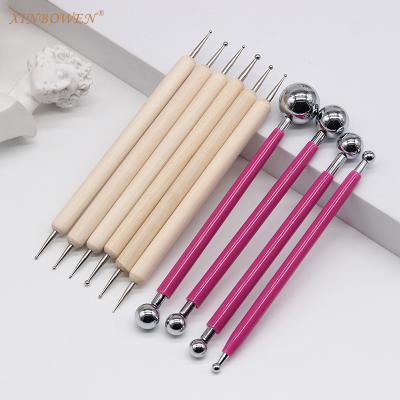 China Xinbowen 10 Pcs Carving Set Dotting Tools Ball Styli Mandala Dotting Tools For Pottery Clay Modeling Embossing Nail Art for sale