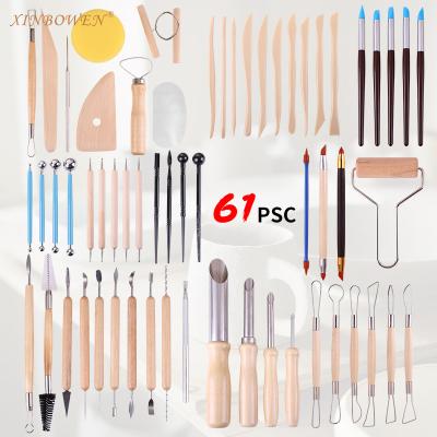 China Mix Styles Xinbowen Factory 61 Pcs Other Art Supplies Pottery Multifunctional Sculpture Clay Tools Set for sale