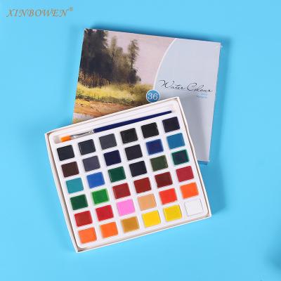 China Xin Bowen Children's Paint Xin Bowen Children's Watercolor Paint Set 36color Beginner Portable Sketching Powder Solid Dye for sale